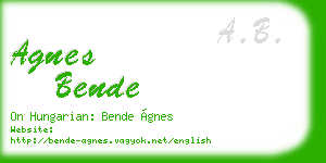 agnes bende business card