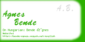 agnes bende business card